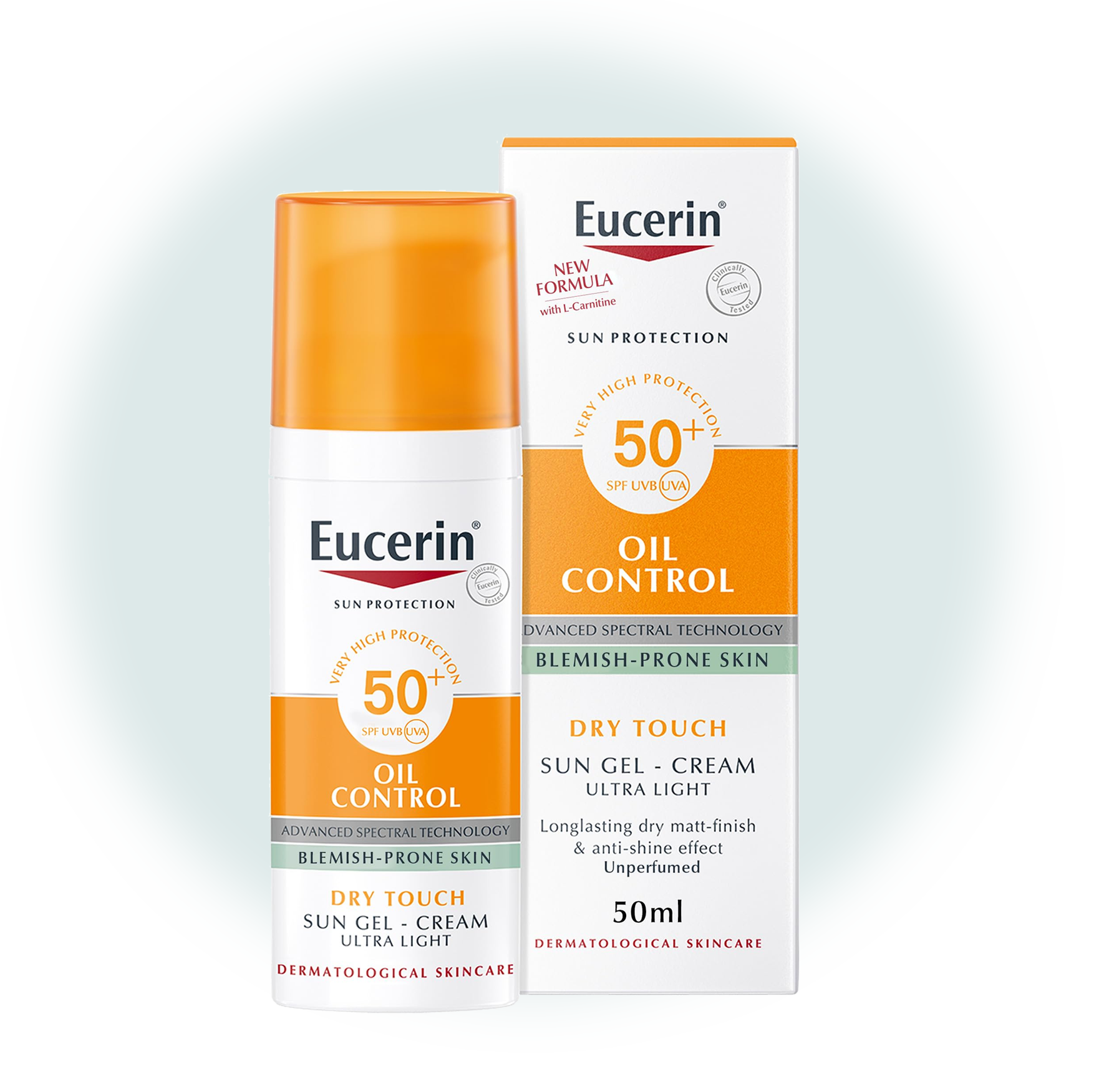 Fotoprotector Eucerin Sun Oil Control Gel-Cream Dry Touch SPF50+.