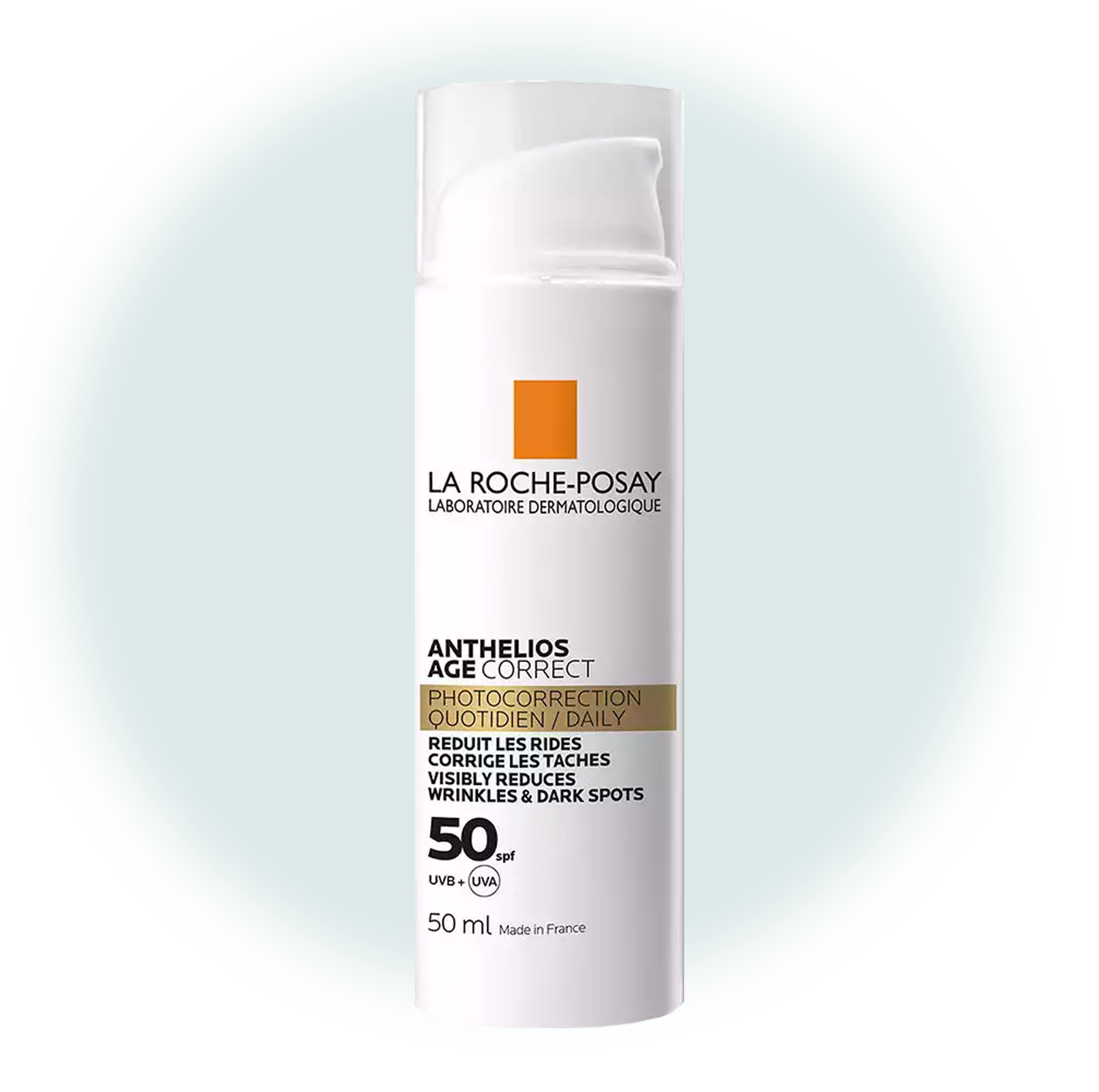Fotoprotector La Roche-Posay Anthelios Age Correct SPF50 en envase de 50 ml.